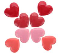 Luxshiny 8pcs Heart Shaped Refillable Makeup Box with Mirror, Plastic Container for Lipstick and Blush, Easy to Carry Eyeshadow DIY Box, Present and Family