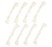 Luxshiny 8pcs Miniature Chinese Folding Screen Model for Dollhouse Decor Traditional Vintage Charm for Mini Garden Buildings and Room Scenes Beige Wood Finish