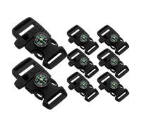 Luxshiny 8pcs Plastic Buckle Whistle Bracelets with Compass Emergency Support Survival Utility for Camping Hiking Backpacker
