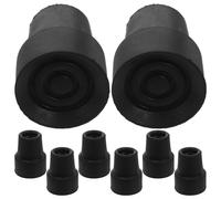 Luxshiny 8pcs Replacement Walking Stick Tips Rubber Crutch Feet Covers 19mm Heavy Duty Cane Tips with Shock Absorption and Fall Risk Reduction for Crutches and Walking Sticks Black