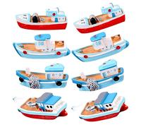 Luxshiny 8pcs Resin Boat Models Mediterranean Style Realistic Shape Lightweight Photo Prop Home Boat Decor for Dining-room and Random Color