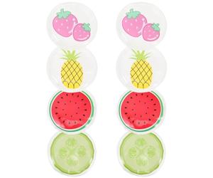 Luxshiny 8pcs Reusable Cooling Gel Eye Masks Pvc Ice Eye Pads for Cold Therapy 4 Fruit Designs with Pineapple Watermelon Strawberry Kiwi for Office and Sleep Care