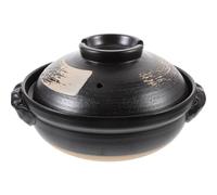 Luxshiny 9 * 4Inch Ceramic Hot Pot 900Ml Asian Clay Cooking Pot for Soup Casserole and Stew Non-Stick Casserole Dish Suitable for All Cooking Surfaces Ceramic Stew with Lid