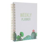 Luxshiny A5 Coil Weekly Planner Notebook with Goal Setting Monthly Agenda White Paper Delicate Design for Office Workers and Teachers Home Supply