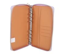 Luxshiny A6 Pu Zipper Binder Notebook with 6 Ring Structure, Compact and Portable Budget Planner Wallet Organizer with Multiple Card Slots and Cash Envelope Wallet, for Travel and Office