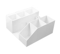 Luxshiny Acrylic Eyelash Tools Desktop Organizer with Lash Tweezers Holder White Lash Storage Rack for Professional Makeup Artists and Home Vanity Sleek Design for Neat Eyelash Extension