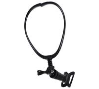 Luxshiny Adjustable Microphone Neck Holder Mic Hanger for Singing Guitar Hosting Outdoor Live Streaming Portable Lightweight Neck-mounted Mic Stand for Performers