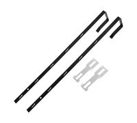 Luxshiny Adjustable Over-The-Door Mirror Hanger Set 4pc, 13.7-inch Heavy Duty Metal Hooks with 5-Hole Door Mirror Brackets, Space-Saving Black and Silver Metal Holders for Small Spaces