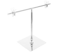 Luxshiny Adjustable T Shaped Poster Stand 5 Pcs Silver Metal Display Holder Stable Desktop Advertising Sign Banner Display Suitable for Shop Use