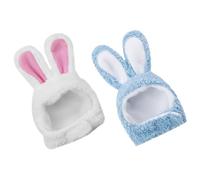 Luxshiny Adorable Kitten Hats Breathable Cashmere Material for Cats and Dogs 2pcs with Decorative Bunny Ears Comfortable to Wear, for Cosplay and Parties