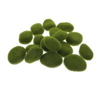 Luxshiny Artificial Moss Rock Decorative Stone, Artificial Rocks Ornament, Green Plastic, Delicate Shaped Design, Easy to Maintain, for Garden Layout Background