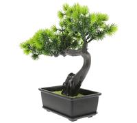 Luxshiny Artificial Pine Potted Ornaments Artificial Bonsai Tree Plastic Realistic Low-key and Elegant Style Bring Positive Energy Soothe Anxious Mood Desk Decoration for Home and Office