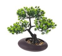 Luxshiny Artificial Pine Tree Green Faux Juniper Bonsai Tree Sushi Plate Decoration Plastic Material with Detail Oriented Design for Sashimi Platter Garnish for Sharing and Business Table