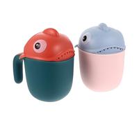 Luxshiny Baby Shampoo Rinse Cups Protecting Face and Eyes Made of Sturdy Pp and Tpe 2pcs for Bath Water Rinser Cartoon Shark Design for Baby's Bath Time