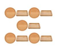 Luxshiny Bamboo Coasters for Holding Mosaic Pieces with Deep Groove 10pcs and Square Shapes, Versatile Use for DIY Craft Projects and Indoor Plant Saucers, for Coffee Bar and Desk