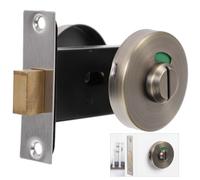 Luxshiny Bathroom Stall Lock Keyless Door Handle Red/Green Occupied Indicator for Commercial Toilet Doors