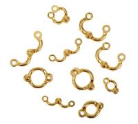 Luxshiny Bird Foot Rings 10Pcs Parrot Leg Rings for Aviary Use, Metal Lightweight Accessory, Golden, Size 3.60X0.80X0.50Cm