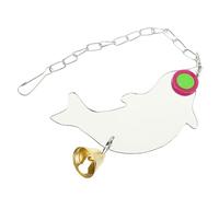Luxshiny Bird Mirror for Cage Parrot Mirror with Bell Durable Bird Plaything Easy to Install for Parakeets and Budgies