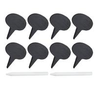 Luxshiny Black Chalk Board with Soapstone Chalks Cheese Markers Set Easy to Write and Clean, Fun Shape Design for Cheese Picks and Dessert Decor at Parties and Buffets