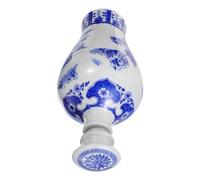 Luxshiny Blue and White Porcelain Wine Jar Jin Ceramic Sealing Bottle with Smooth Rim Traditional Chinese Style Liquor Holder for Home Brewing and Gift Giving