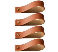 Luxshiny Bohemian Style Pu Curtain Rod Straps Wall Mounted Hooks for Bathroom Kitchen Bedroom Wall Hanging Strap Curtain Rod Holders 4 Pcs 4.72 X 0.98 X 0.79 in