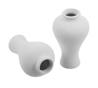 Luxshiny Bud Flower Small Boho Style White Ceramic 2pcs and Painting, Novelty Ceramic Flower Pots That Cultivate Artistic Skills and Serve for Dining Table Decoration