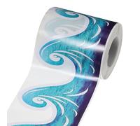 Luxshiny Bulletin Board Trim Wave Border Sticker 7.6Cm X 15M for School Classroom DIY Decorative Ocean Display Decal