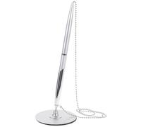 Luxshiny Business Metal Pen Silver round Ballpoint Pen for Reception Desk with Smooth Writing Function Suitable for Banks and Schools