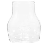 Luxshiny Butt Shape Glass Cup Clear Drinking Glass Mug for Beer Juice Wine Coffee Home Office Party Bar Use Creative Transparent Tumbler with Smooth Grip 3.86 X 3.86 X 4.33In
