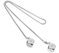 Luxshiny Car Decoration Pendant and Decorative Design Dice Silver Alloy with Solid Construction Stylish Car Mirror Hanging Ornament for Rear View Mirror Accessories Decoration