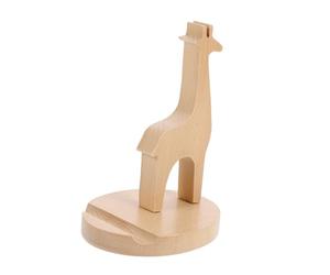 Luxshiny Cartoon Wooden Giraffe Phone Stand Solid Wood Mobile Holder with Stable Base for Desk, Light Brown, 4.7 X 3.7 X 5.1 Inches, Great for Home and Work Desk