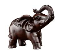 Luxshiny Carved Ebony Wooden Elephant Ornament Lightweight Elephant Figurine Sculpture for Home Decor Desktop Adornment with Stable Design