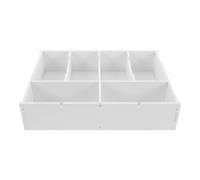 Luxshiny Cash Box with Dividers Money Holder Divider Box Multi-Compartment Design Easy Categorization Portability PVC Wood-Plastic Composite Beige Simple Stylish Drawer Home Desk Organizer