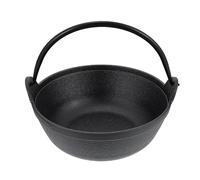 Luxshiny Cast Iron Cauldron Pot 7.48 in Non Stick Camping Pot with Handle for Stews Soups and Frying Outdoor Picnic Cookware for Camping and Home Cooking
