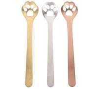 Luxshiny Cat Paw Coffee Spoon Set - Adorable Stainless Steel Mini Dessert Spoons for Coffee Cakes & More - Fun Hollow Out Design 14.8Cm