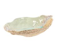 Luxshiny Ceramic Bird Feeder Tray 11.5-inch Outdoor Butterfly Feeder with Water Dish Garden Bird Food Container for Parrots Patio Decor