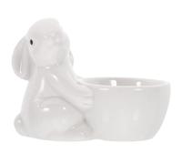 Luxshiny Ceramic Bunny Holder Cup Adorable Easter Party Decoration Stable Display Stand Ceramic Material and Boys and Girls Breakfasts