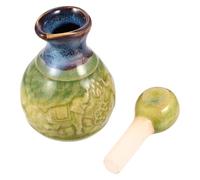 Luxshiny Ceramic Essential Oil Bottle Green Refillable Dropper Bottle for Aromatherapy and Home Décor Multi-functional Liquid Subpackaging