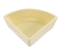 Luxshiny Ceramic Hamster Feeding Basin for Hamsters and Golden Silk Bears, Suitable for Fresh and Green Food, Easy to Clean, Yellow Triangle Shape Drinking Bowl for Small Pets
