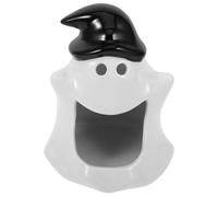 Luxshiny Ceramic Hamster House Halloween Ghost Shape Small Pet Hideout Nest Cooling Bed Comfortable and Reusable Decorative Hamster Hut for Play and Summer Use