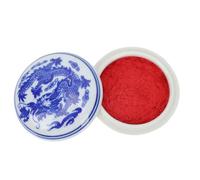 Luxshiny Ceramic Ink Pad Box Safe and with Red Ink Paste Artistic Supplies with Unique Elegant Design for Chinese and Painting for Drawing and Craft