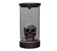 Luxshiny Ceramic Skull Back-flow Aroma Burner Incense Container for Meditation and Easing the Spirit, Coffee Colour Incense Burner Decor Suitable for Bedroom and Study Room