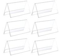 Luxshiny Clear Acrylic Desk Name Plate Holders Double-Sided V-Shaped Seating Stands 4.7X2.4X2.4 Inch for Office Conference Meeting Display Cards