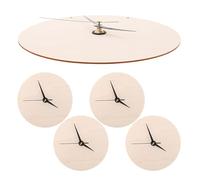 Luxshiny Clock Making Kit 5 Set Wooden Round Dial Blank Wood Face with Silent Sweep Movement for Kitchen and Bedroom Wall Clocks