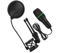 Luxshiny Condenser Microphone Tabletop Mic Microphone Kit Black Metal Plastic Omnidirectional Easy to Use Bracket for Lectures and Recording Studios Random Color