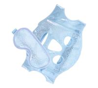 Luxshiny Cooling Ice Face Mask and Cold Eye Compress Set for Puffiness Relief, Reusable Gel Mask with Blue Ice Pack and White Cooling Beads, Travel-friendly Skin Care Tool for Women and Men