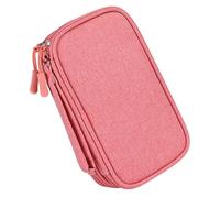Luxshiny Cord Organizer Accessories Pouch Cable Carrying Case for Mobile Charger and Data Cables Waterproof Portable Oxford Cloth Polyester Sponge Travel Vacation Pink