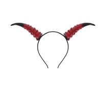 Luxshiny Cosplay Devil Horns Headband for Women, Sturdy Plastic Red Horn Hair Hoop with Burrfree Material, for Halloween and Group Costume Occasions
