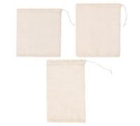 Luxshiny Cotton Mesh Drawstring Bags with Comfortable Touch and Easy to Carry Design 3pcs Reusable Grocery Bags for Fruit and Food Storage for Shopping and Use
