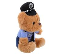 Luxshiny Cute Police Bear Plush Keychain Pendant Soft Fluffy Hanging Ornament for Bags Decorations Lightweight Tiny Bear Doll for All Ages